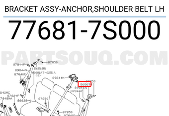 Nissan 776817S000 BRACKET ASSY-ANCHOR,SHOULDER BELT LH
