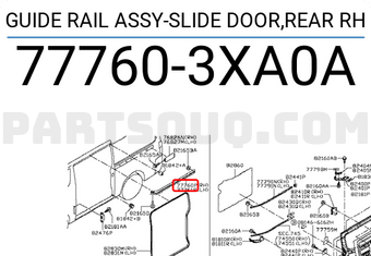 Nissan 777603XA0A GUIDE RAIL ASSY-SLIDE DOOR,REAR RH