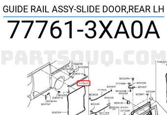 Nissan 777613XA0A GUIDE RAIL ASSY-SLIDE DOOR,REAR LH