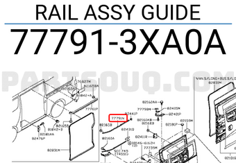 Nissan 777913XA0A RAIL ASSY GUIDE
