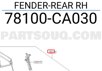 Nissan 78100CA030 FENDER-REAR RH