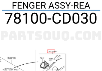 Nissan 78100CD030 FENGER ASSY-REA
