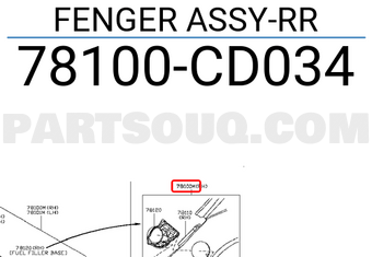 Nissan 78100CD034 FENGER ASSY-RR