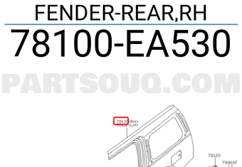 Nissan 78100EA530 FENDER-REAR,RH