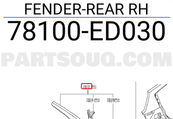 Nissan 78100ED030 FENDER-REAR RH