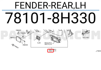 Nissan 781018H330 FENDER-REAR,LH