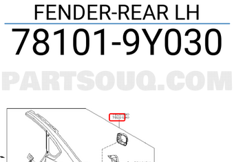 Nissan 781019Y030 FENDER-REAR LH