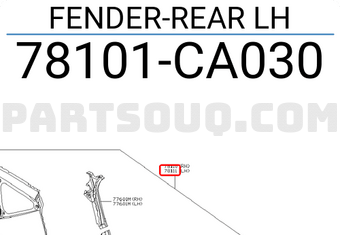 Nissan 78101CA030 FENDER-REAR LH
