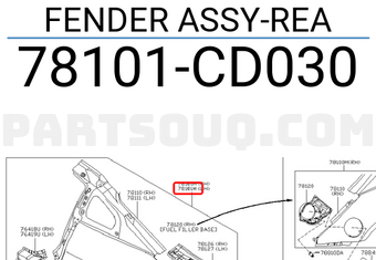 Nissan 78101CD030 FENDER ASSY-REA