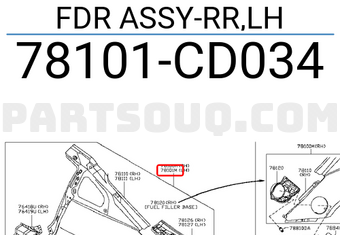 Nissan 78101CD034 FDR ASSY-RR,LH