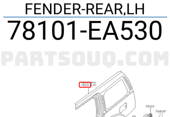 Nissan 78101EA530 FENDER-REAR,LH