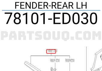 Nissan 78101ED030 FENDER-REAR LH