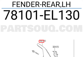 Nissan 78101EL130 FENDER-REAR,LH