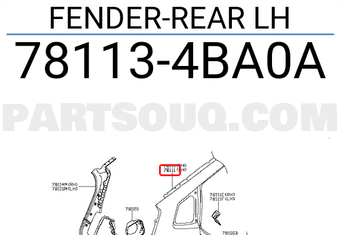 Nissan 781134BA0A FENDER-REAR LH