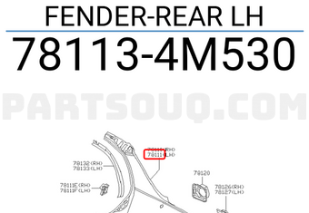 Nissan 781134M530 FENDER-REAR LH