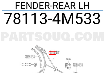 Nissan 781134M533 FENDER-REAR LH