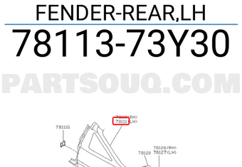 Nissan 7811373Y30 FENDER-REAR,LH