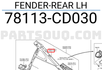 Nissan 78113CD030 FENDER-REAR LH