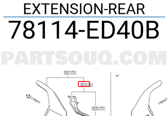 Nissan 78114ED40B EXTENSION-REAR