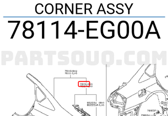 Nissan 78114EG00A CORNER ASSY
