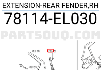 Nissan 78114EL030 EXTENSION-REAR FENDER,RH