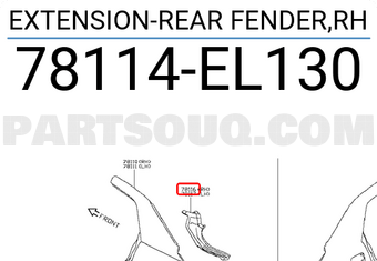 Nissan 78114EL130 EXTENSION-REAR FENDER,RH