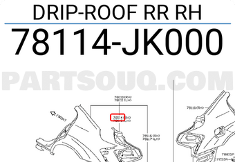 Nissan 78114JK000 DRIP-ROOF RR RH
