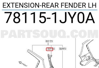 Nissan 781151JY0A EXTENSION-REAR FENDER LH