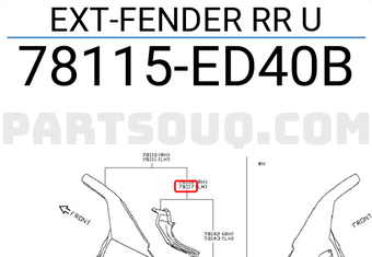 Nissan 78115ED40B EXT-FENDER RR U