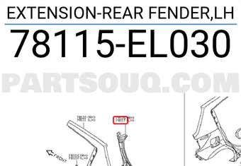 Nissan 78115EL030 EXTENSION-REAR FENDER,LH