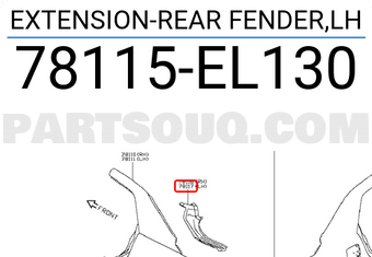Nissan 78115EL130 EXTENSION-REAR FENDER,LH