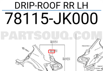 Nissan 78115JK000 DRIP-ROOF RR LH