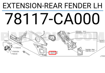 Nissan 78117CA000 EXTENSION-REAR FENDER LH