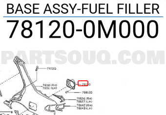 Nissan 781200M000 BASE ASSY-FUEL FILLER
