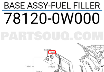 Nissan 781200W000 BASE ASSY-FUEL FILLER