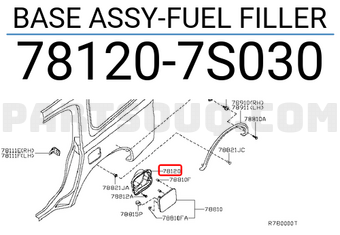 Nissan 781207S030 BASE ASSY-FUEL FILLER