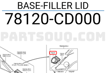 Nissan 78120CD000 BASE-FILLER LID