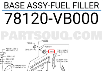 Nissan 78120VB000 BASE ASSY-FUEL FILLER