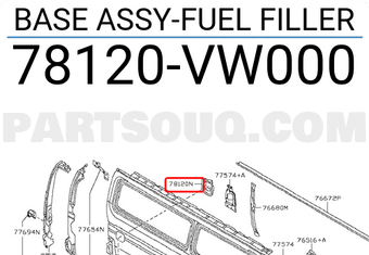 Nissan 78120VW000 BASE ASSY-FUEL FILLER