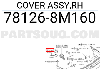Nissan 781268M160 COVER ASSY,RH