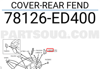 Nissan 78126ED400 COVER-REAR FEND