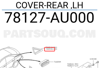 Nissan 78127AU000 COVER-REAR ,LH