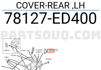 Nissan 78127ED400 COVER-REAR ,LH