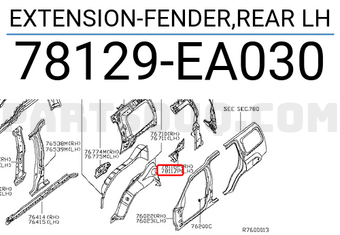 Nissan 78129EA030 EXTENSION-FENDER,REAR LH