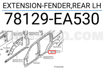 Nissan 78129EA530 EXTENSION-FENDER,REAR LH