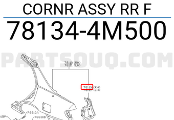 Nissan 781344M500 CORNR ASSY RR F