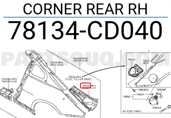 Nissan 78134CD040 CORNER REAR RH