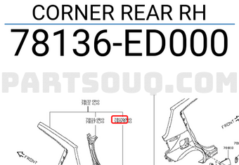 Nissan 78136ED000 CORNER REAR RH
