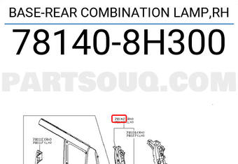 Nissan 781408H300 BASE-REAR COMBINATION LAMP,RH