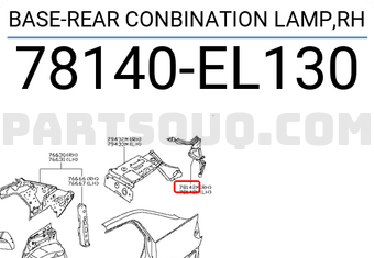 Nissan 78140EL130 BASE-REAR CONBINATION LAMP,RH